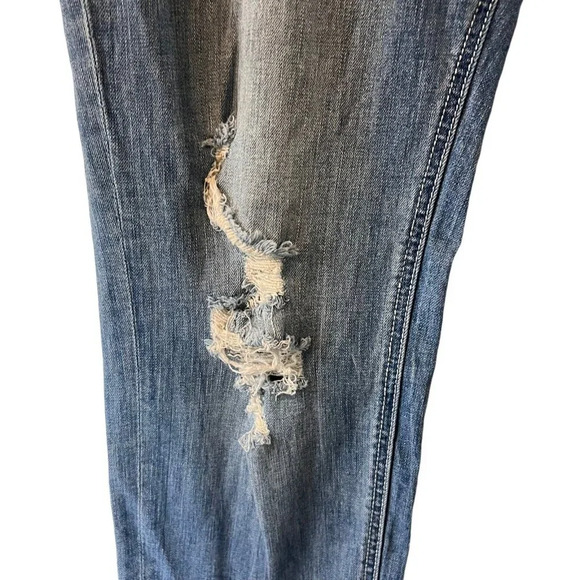 Lane Bryant Straight Leg Distressed Jeans Plus Size 20 Holes Rips Frayed Stretch - Picture 3 of 8